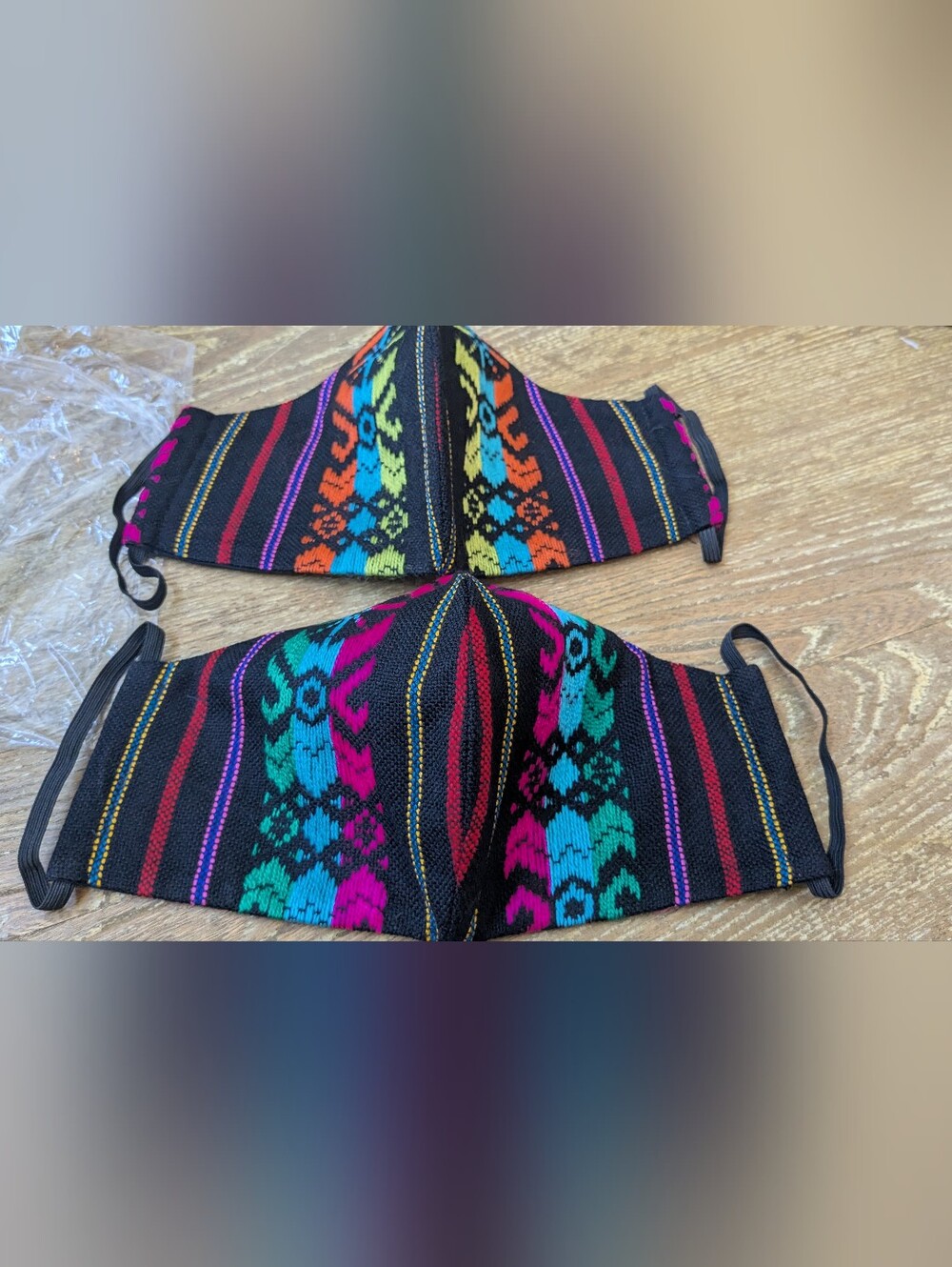 New Women’s Multicolor Patterned Black Face Mask - Ethnic Weave